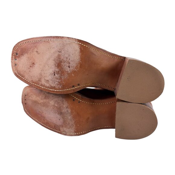 Vintage FRYE 1970s Black Label Campus Boots Mens Size 12 D Orange Leather 2556 - Picture 10 of 16